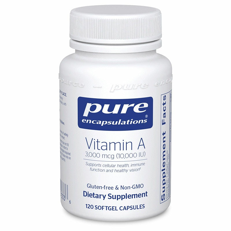 Pure Encapsulations Vitamin A 3,000 mcg 10,000 iu Bottle