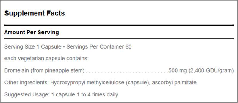 Douglas Lab bromelain 500mg supplement facts