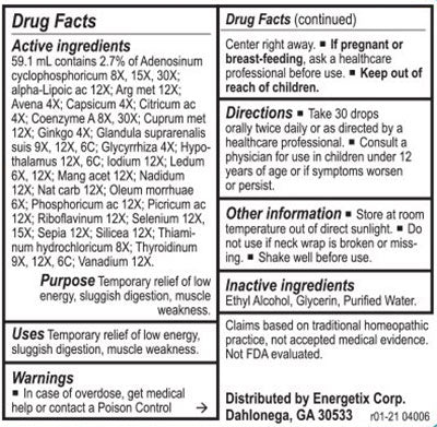 Energetix Adaptopath Supplement Facts