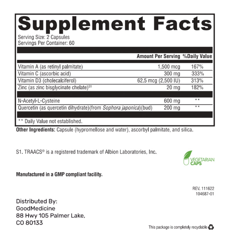 Good Medicine Immunodefend Supplement Facts