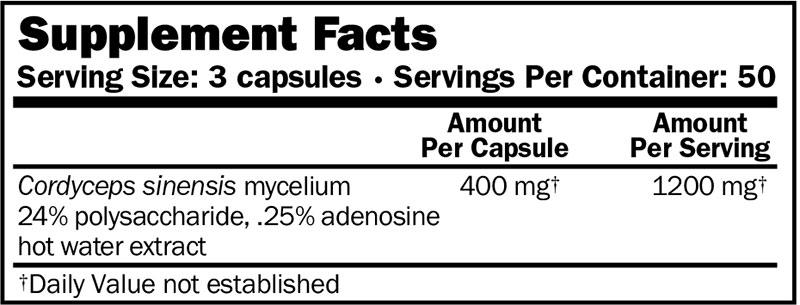 JHS Natural Products Cordyceps CS-4 Supplement Facts