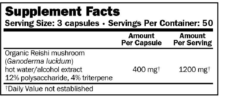 JHS Natural Products Reishi Gano 161 Supplement Facts