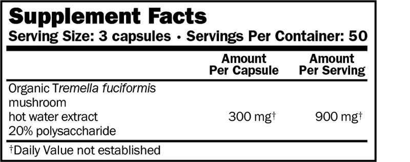 JHS Natural Products Tremella Supplement Facts