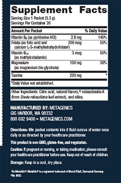 Metagenics MetaRelax Supplement Facts