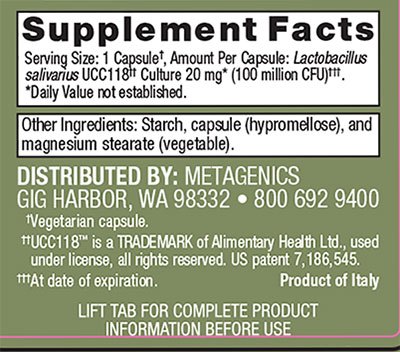 Metagenics Ultra Flora Integrity Supplement Facts