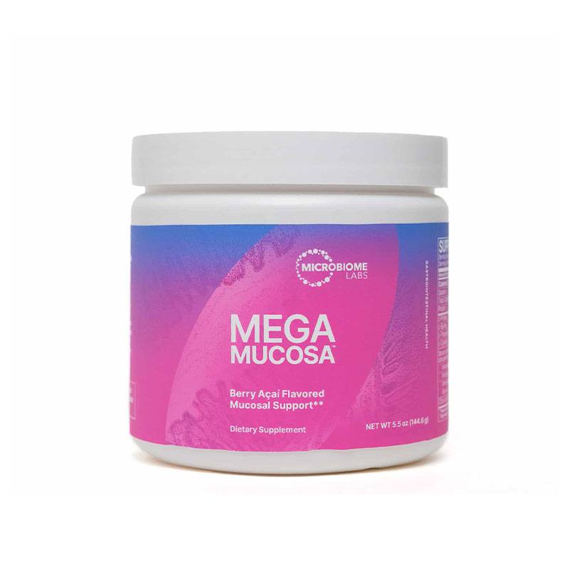 The front of bottle MegaMucosa by Microbiome Labs