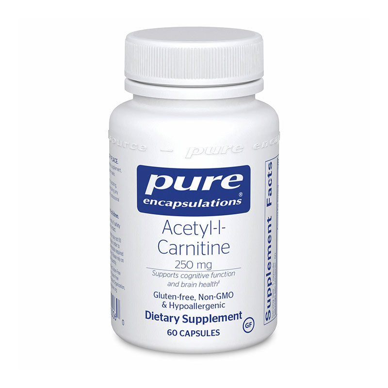 The front of bottle Acetyl-l-Carnitine 250 mg by Pure Encapsulations