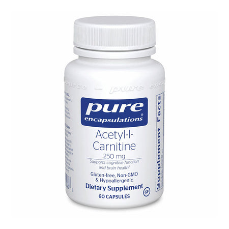 The front of bottle Acetyl-l-Carnitine 250 mg by Pure Encapsulations