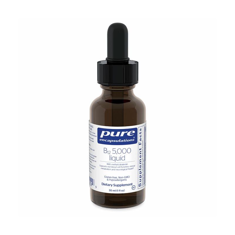 The front of bottle B12 5000 Liquid by Pure Encapsulations