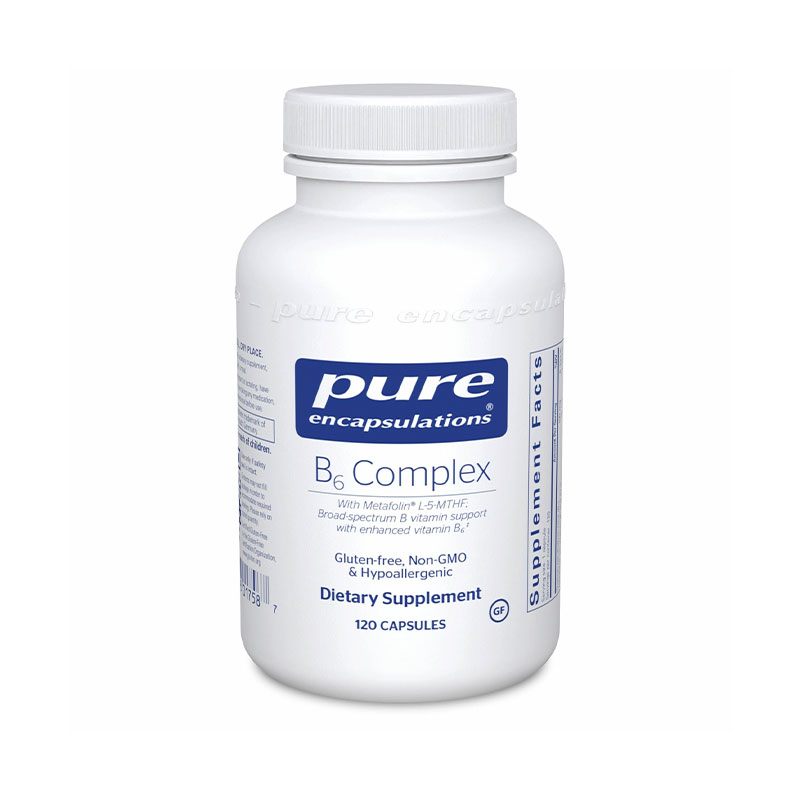 The front of bottle B6 Complex by Pure Encapsulations