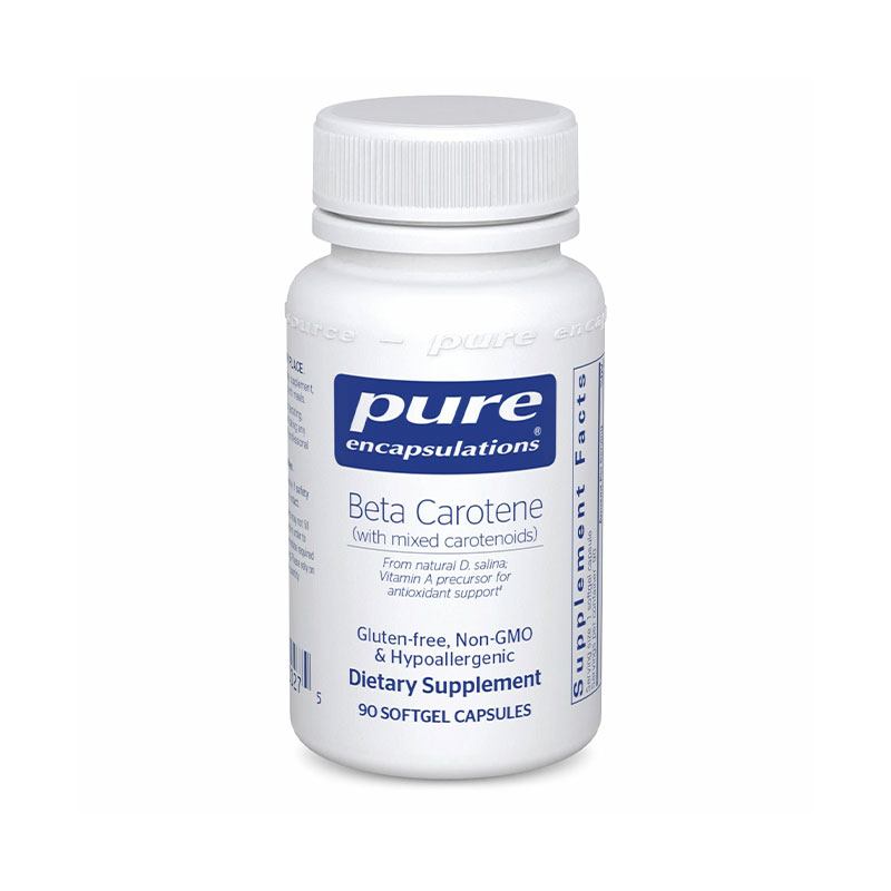 The front of bottle Beta Carotene (with Mixed Carotenoids) by Pure Encapsulations