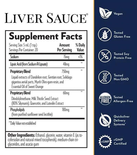 Quicksilver Scientific Liver Sauce Supplement Facts