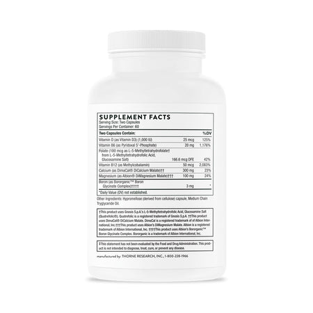 Thorne Advanced Bone Support (formerly oscap) Supplement Facts