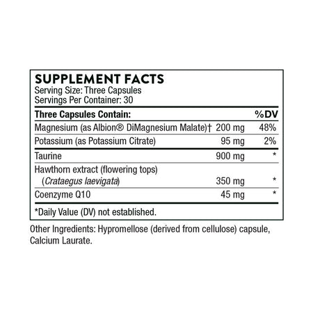 Thorne Heart Health Complex Supplement Facts