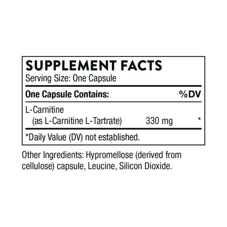 Thorne L-Carnitine Supplement Facts