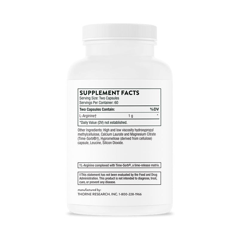 Thorne L-Arginine - Sustained Release (formerly Perfusia-SR) Supplement Facts
