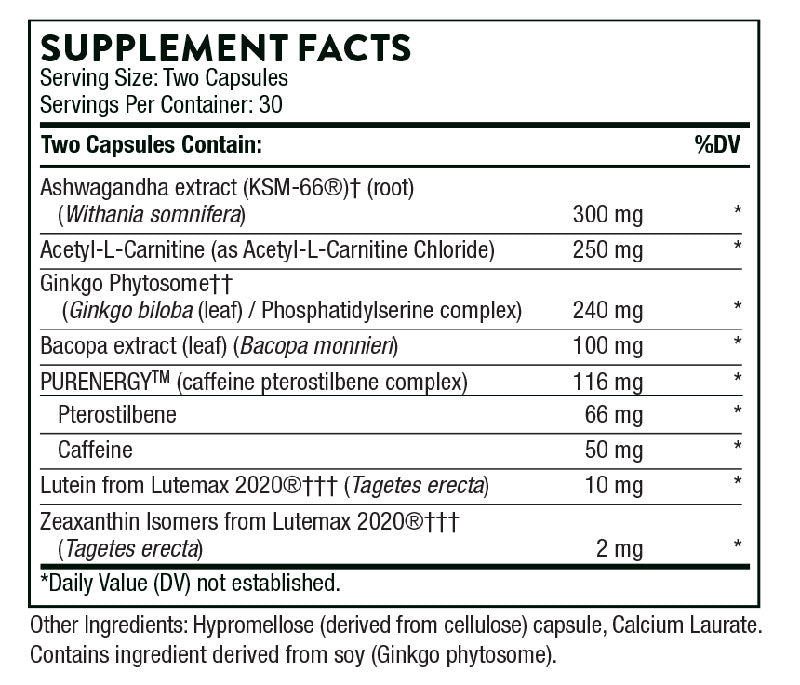 Thorne Memoractiv Supplement Facts