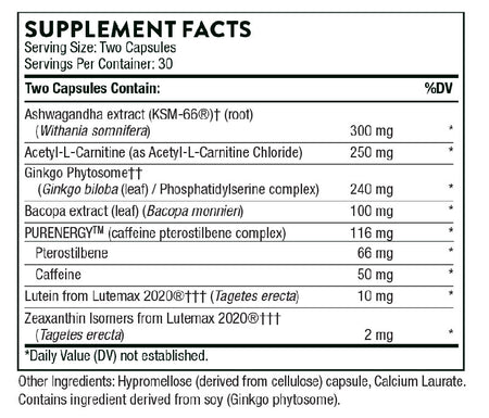 Thorne Memoractiv Supplement Facts