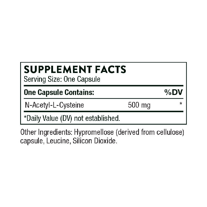 Thorne NAC Supplement Facts