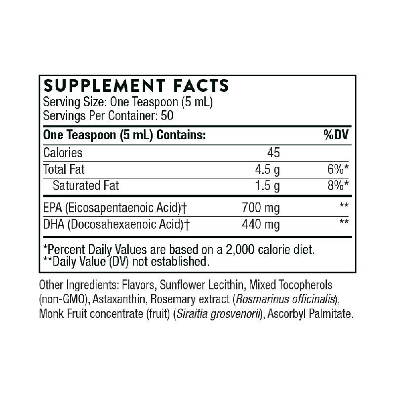 Thorne Omega Superb - Lemon Berry Supplement Facts