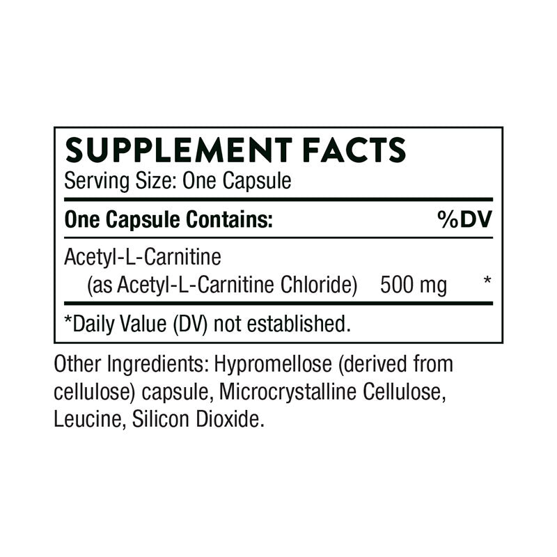 Thorne Acetyl-L-Carnitine Supplement Facts