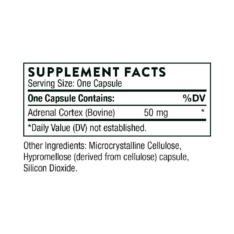 Thorne Adrenal Cortex Supplement Facts