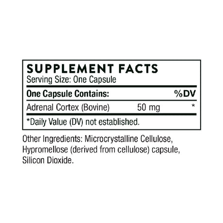 Thorne Adrenal Cortex Supplement Facts
