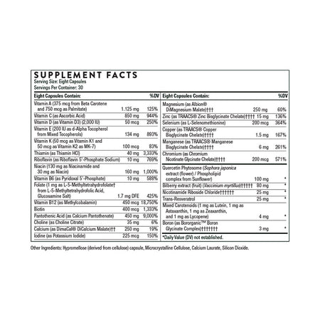 Thorne Advanced Nutrients Supplement Facts