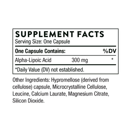 Thorne Alpha-Lipoic Acid Supplement Facts