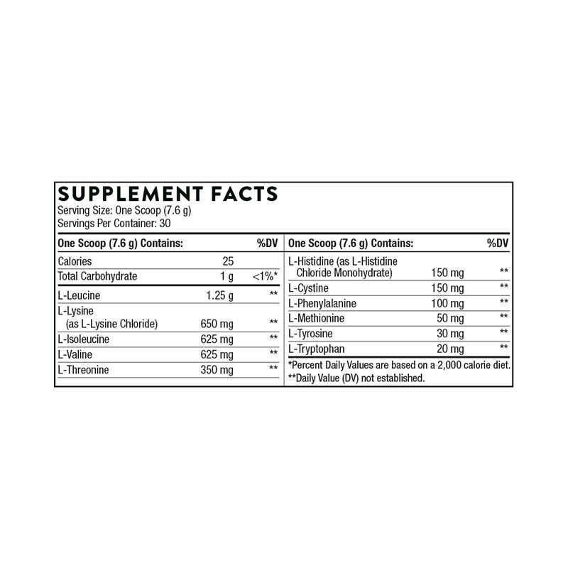 Thorne Amino Complex (Berry) Supplement Facts