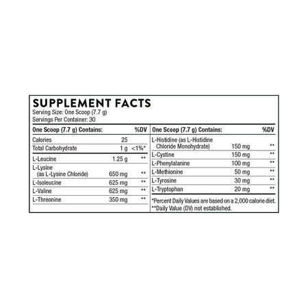 Thorne Amino Complex (Lemon) Supplement Facts