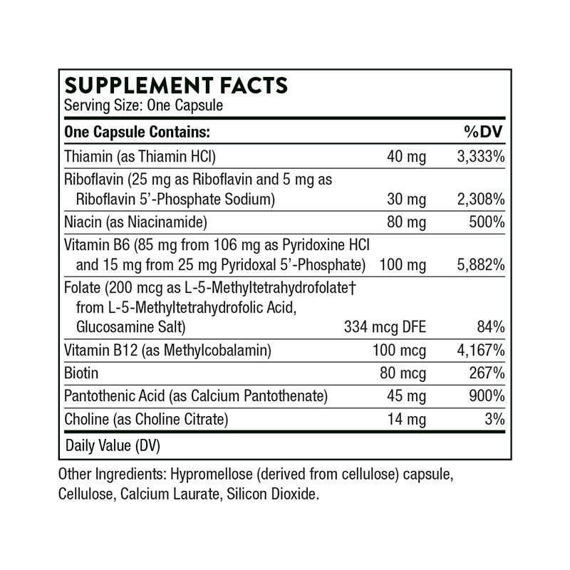 Thorne B-Complex #6 Supplement Facts