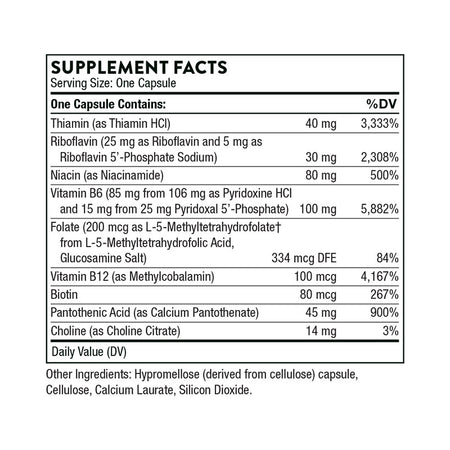 Thorne B-Complex #6 Supplement Facts