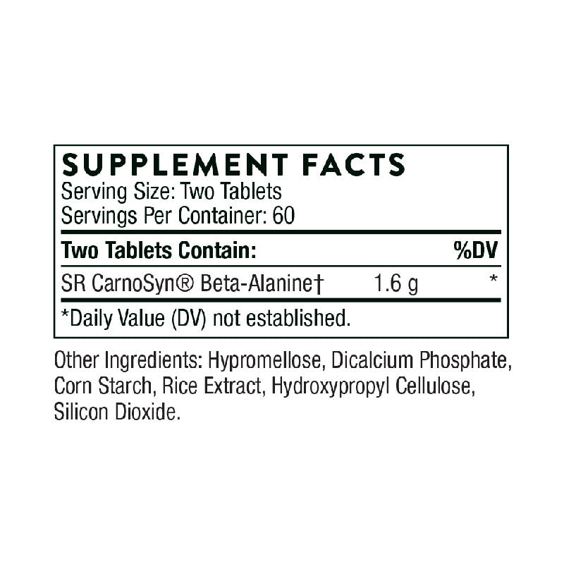 The supplement facts for Beta Alanine-SR by Thorne