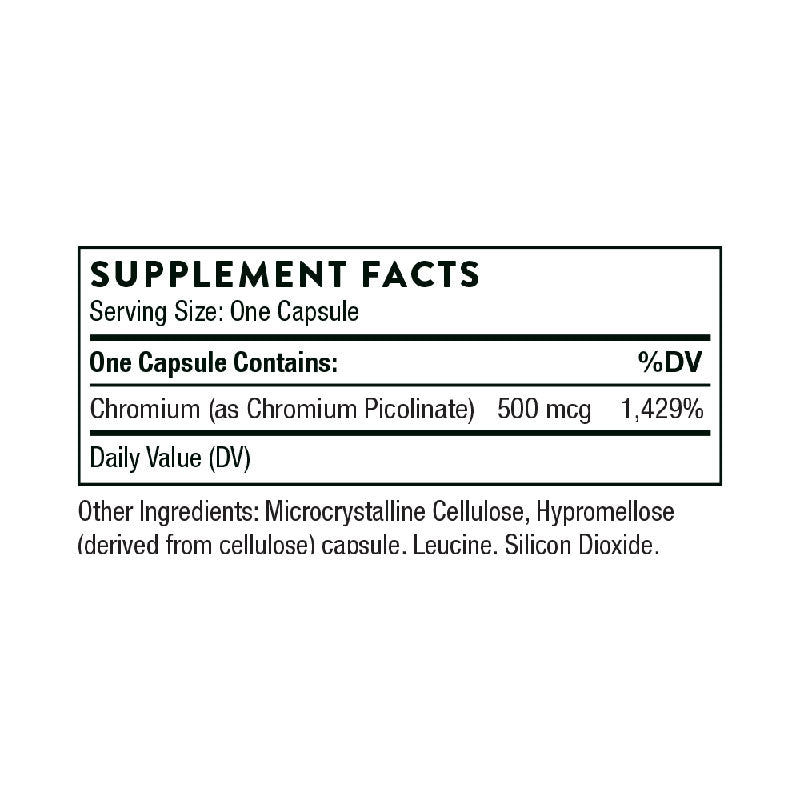 Thorne Chromium Picolinate Supplement Facts