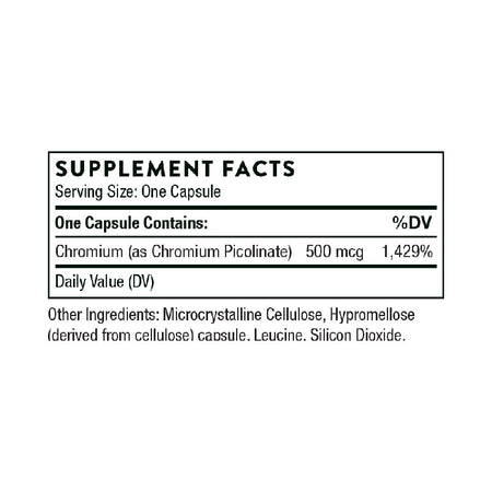 Thorne Chromium Picolinate Supplement Facts