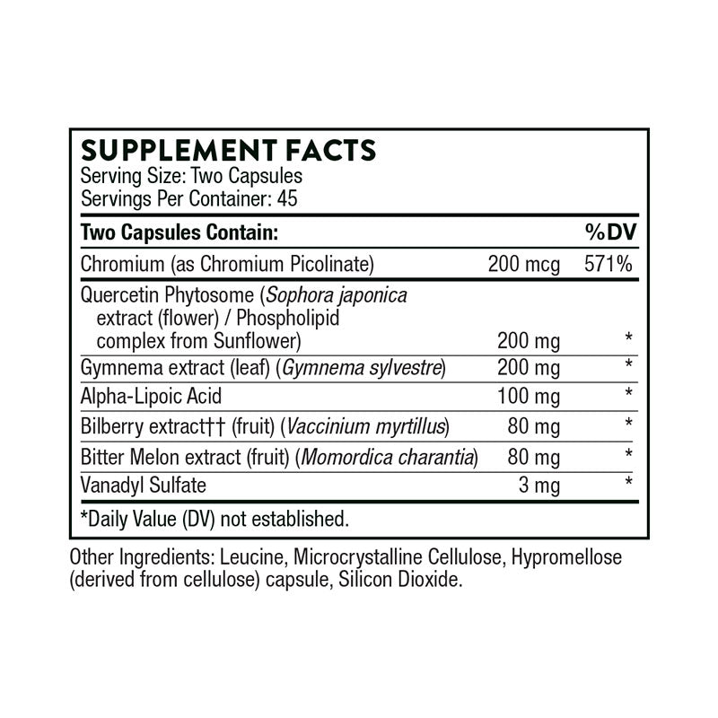 Thorne Diabenil Supplement Facts