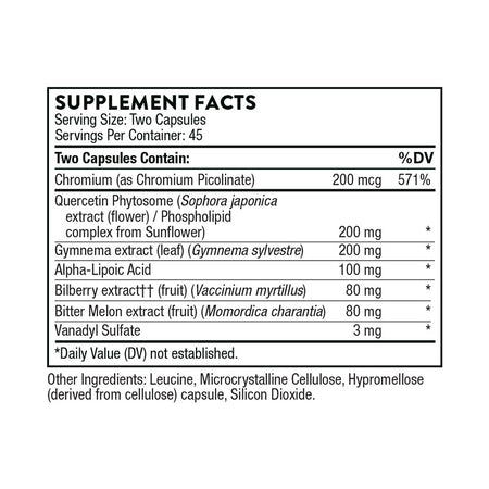 Thorne Diabenil Supplement Facts