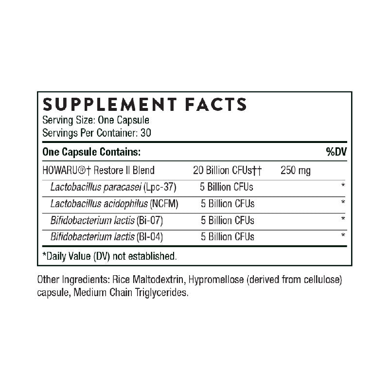 Thorne FloraSport 20B Supplement Facts
