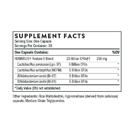 Thorne FloraSport 20B Supplement Facts