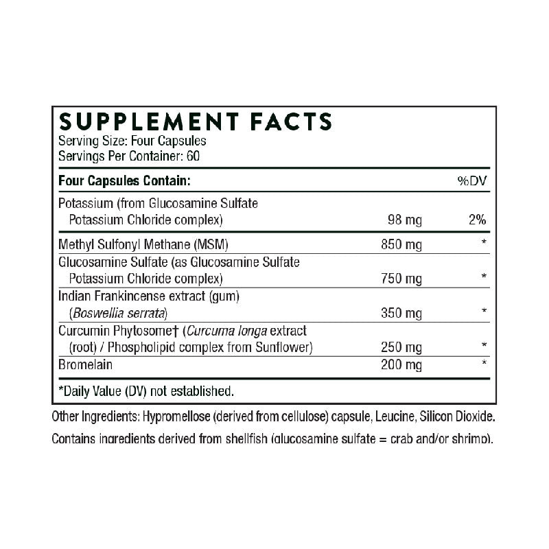 Thorne Joint Support Nutrients Supplement Facts