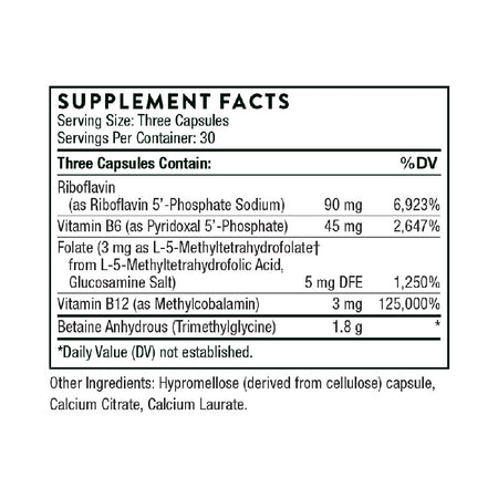 Thorne Methyl-Guard Plus Supplement Facts
