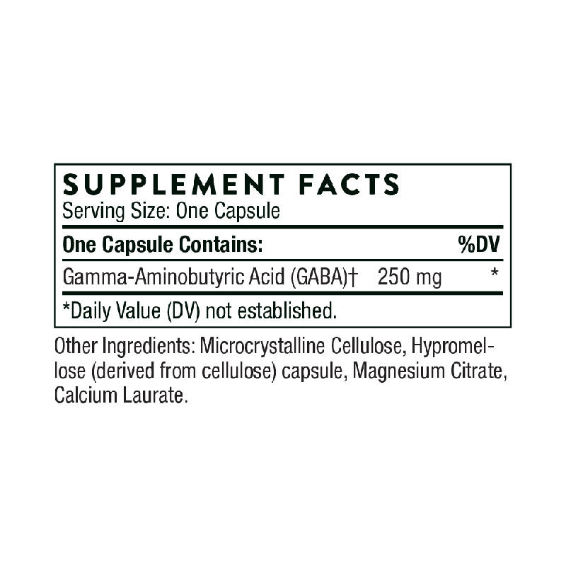 Thorne pharmagaba-250 Supplement Facts