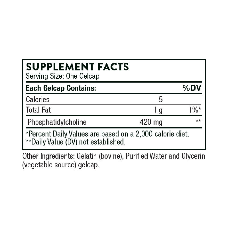 Thorne phosphatidyl-choline Supplement Facts
