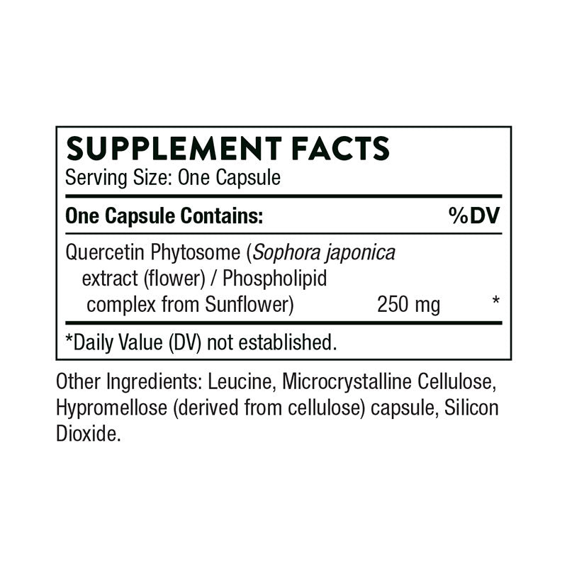 Thorne Quercetin Phytosome Supplement Facts