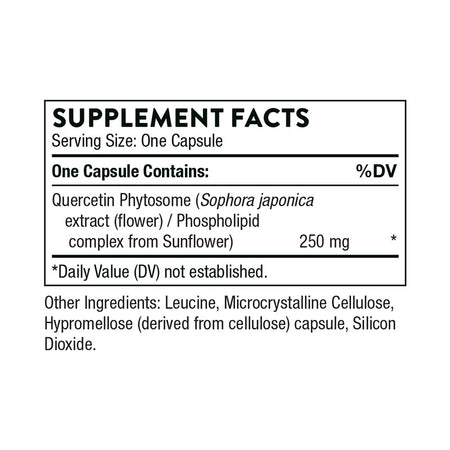 Thorne Quercetin Phytosome Supplement Facts