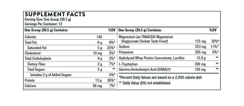 Thorne RecoveryPro Supplement Facts