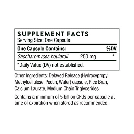 Thorne Sacro-B Supplement Facts