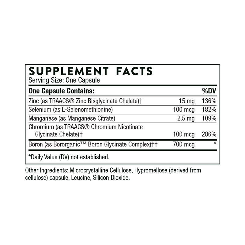 Thorne Trace Minerals Supplement Facts