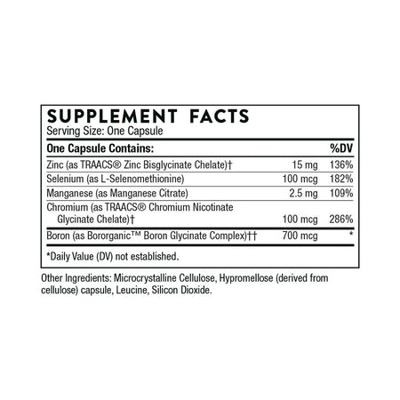 Thorne Trace Minerals Supplement Facts